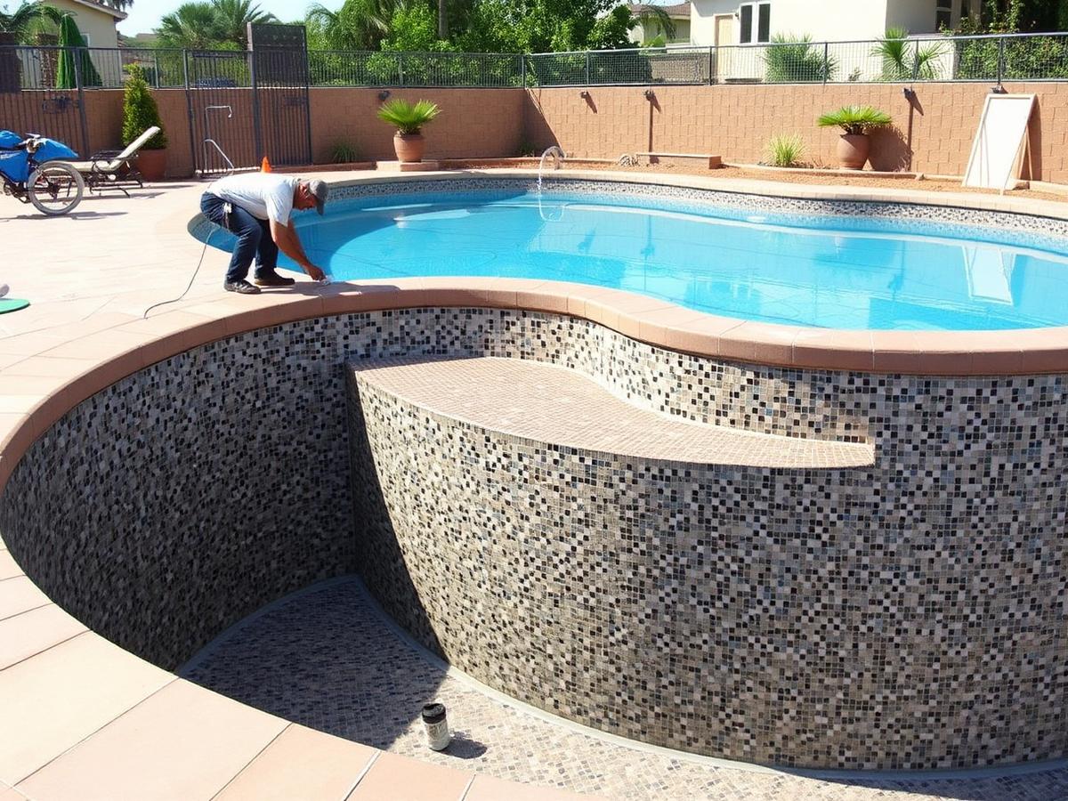 Reforma de piscina com novo revestimento
